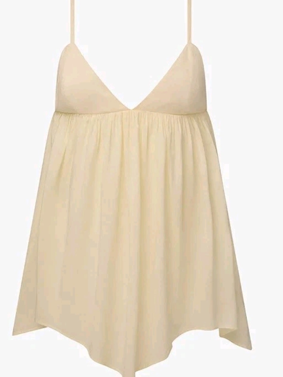 We Wore What Flowy Triangle Cami Poplin Ivory Size S Nwt